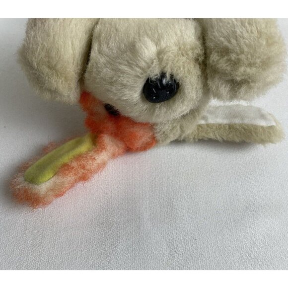 Vintage Tan Orange Plush Puppy Dog Stuffed Animal Laying Down - Picture 7 of 11